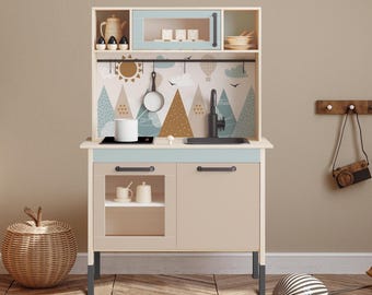 Mountain Decal Set for IKEA DUKTIG Play Kitchen: Nordic Pastel Vinyl Stickers