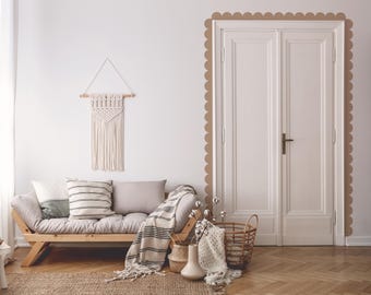 Scalloped Edge Vinyl Wall Decals – Pastel Nursery Border, Scandinavian Decor