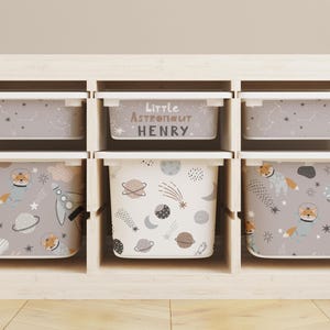 Space-Themed Vinyl Stickers for IKEA TROFAST: Astronaut & Constellation Decals