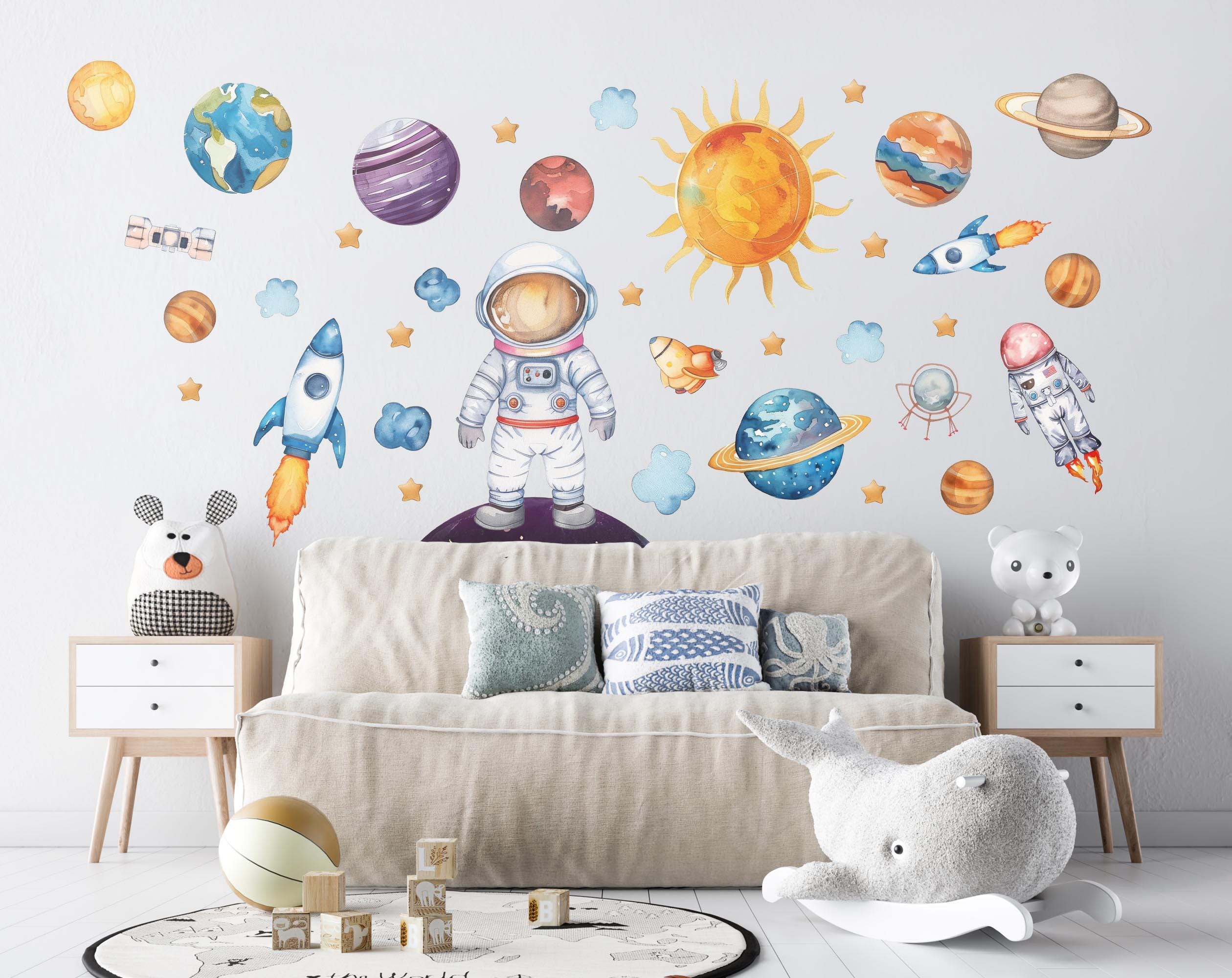 Cartoon Astronaut in Sterrenstelsel in De Ruimte Vector Illustratie