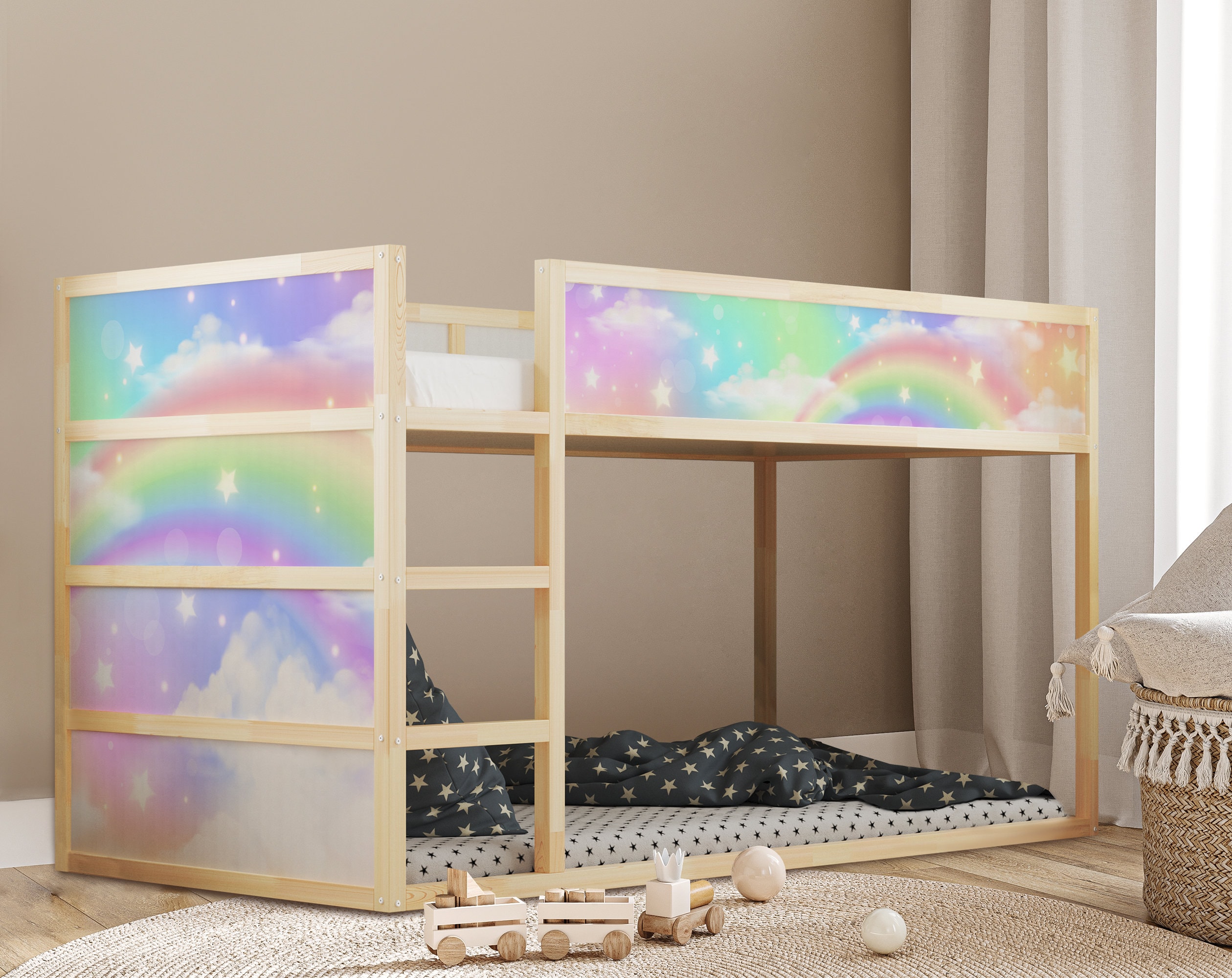 IKEA KURA BED Decals Rainbow, Rainbow Magical Vinyl Bed Stickers ...
