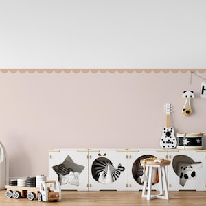 Scallop Wall Decals: Removable Fabric Wave Border for Nursery
