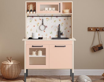 Floral Stickers for IKEA DUKTIG Play Kitchen: Peach Meadow Decals