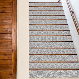 Geometric Stair Riser Decals: Removable Vinyl Stickers