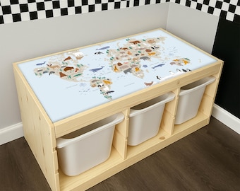 World Map Animals Sticker: IKEA Trofast Shelf Decor, Montessori Learning