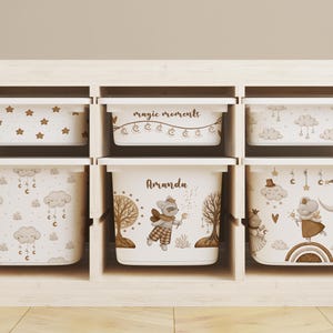 Personalized Boho Animal IKEA TROFAST Stickers: Nursery Storage Decals