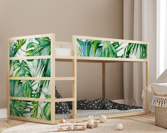 Tropical Leaf Ikea Kura Bed Decal: Palm & Banana Leaf Vinyl Sticker