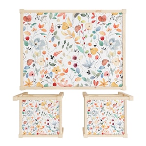 Floral IKEA LATT Table and Chair Decals, Botanical Kids Table Sticker, Removable Furniture Stickers for Playroom Decor, Peel and Stick Set