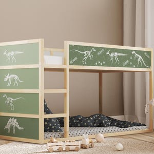Dinosaur Sticker Set for IKEA KURA Bed - Kids Room Decor with Natural Green Landscape, Fun Dino Skeletons, and Playful ROAR Details Kura Bed