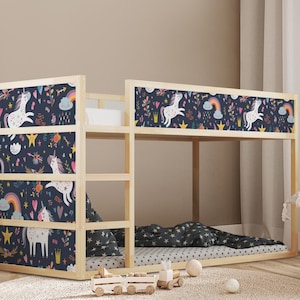 Unicorn Rainbow Decals for IKEA KURA Bed: Girls&#39; Room Decor