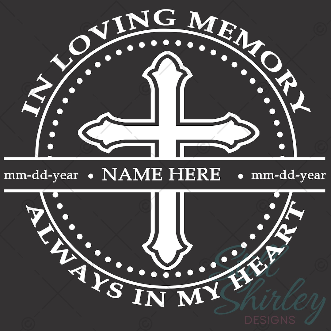 Custom Memorial Car Decal, in Loving Memory Cross Circle Vinyl ...