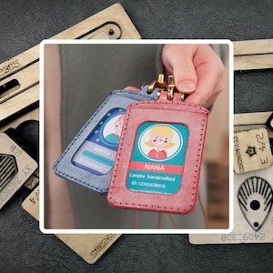Découpage en cuir pour badges de travail, Matrices de découpe pour porte-cartes d'identité en cuir personnalisées, Outils pour créations artisanales en papier kraft pour l'artisanat du cuir, Cadeaux pour collègues