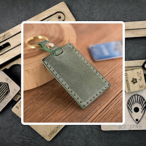 Fustellatura portachiavi in pelle, stampo per coltello in acciaio per carta IC personalizzata, strumenti artigianali per la fabbricazione di pelle con carta kraft, regali personalizzati