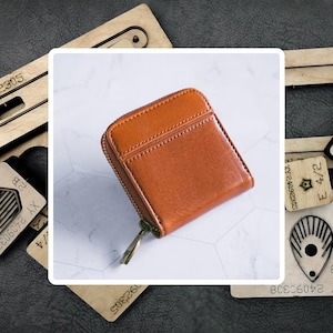 Fustella per portamonete, fustella per portafoglio in pelle personalizzato, strumenti personalizzati per la fabbricazione di pelle in carta kraft, regali per lei