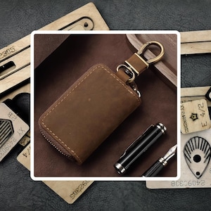 Troquelado de fundas de cuero para llaves de automóvil personalizadas, regalos de cuero hechos a mano para hombres, suministros para artesanías de cuero, herramientas de cuero personalizadas