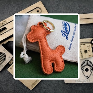 Fustellatura portachiavi in pelle a forma di giraffa, fustellatura per ciondolo in pelle personalizzata, strumenti artigianali in carta kraft per la fabbricazione della pelle, regali personalizzati