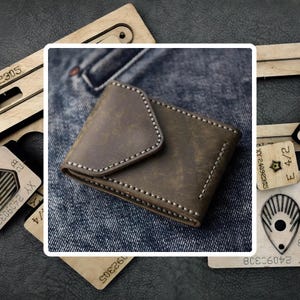 Troqueles de cuero para tarjetero, troqueles de cuero personalizados para portatarjetas de identificación, herramientas para manualidades con papel kraft para fabricar cuero, regalos personalizados