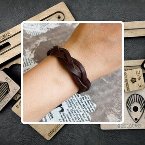Troquelado de pulseras de cuero, pulseras de cuero, molde de acero para cuchillos de cuero personalizado, herramientas para manualidades con papel kraft para hacer cuero, regalos personalizados