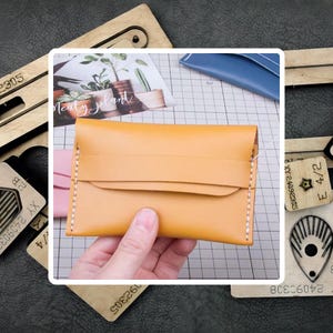 Fustellatura in pelle per portamonete fai da te, stampo in acciaio per coltello porta carte in pelle personalizzato, strumenti artigianali in carta kraft per la fabbricazione della pelle, regali personalizzati