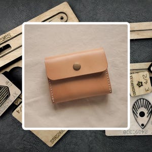 Portafoglio in pelle laminata con doppia carta, fustellato, portafoglio in pelle fatto a mano, strumento personalizzato per la fabbricazione di pelle, regalo per lei