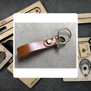 Portachiavi lungo in pelle, stampo per coltello in acciaio personalizzato per cuoio, strumenti artigianali in carta kraft per la lavorazione della pelle, regali personalizzati
