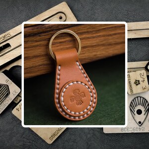 Fustellatura portachiavi in pelle, fustella per coltello in acciaio per pelle personalizzata, strumenti artigianali in carta kraft per la fabbricazione della pelle, regali personalizzati