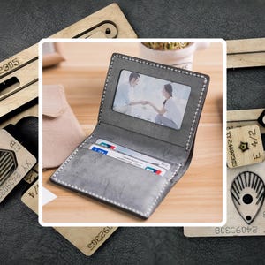 Fustellatura con fibbia porta carte in pelle, portafoglio in pelle fatto a mano, utensili per fustellatura personalizzati per lavori artigianali in carta, regali personalizzati