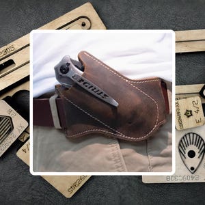 Fodero per coltello in pelle personalizzato, fustellato, regalo fatto a mano per papà, articoli per l'artigianato in pelle, utensili in pelle personalizzati