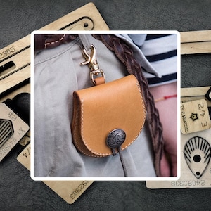 Custodia in pelle per auricolari iPod, fustellatura, portamonete in pelle fatto a mano, utensili per fustellatura di carta personalizzati, regali personalizzati