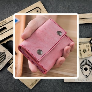 Troqueles de cuero para monederos, troqueles de acero personalizados para billeteras con hebillas simples, herramientas para manualidades con papel para fabricar cuero, regalos de cuero personalizados