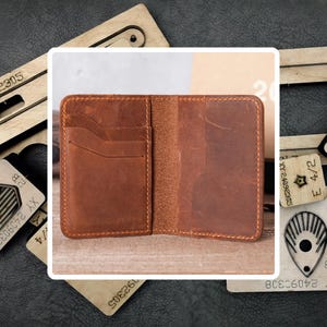Porta-identidade de couro personalizado, corte e vinco, porta-cartões de couro feito à mão, presentes, suprimentos para artesanato em couro, ferramentas de couro personalizadas