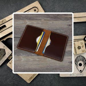 Troquelado de cuero para billetera minimalista, troquel de acero para tarjetero de cuero personalizado, herramientas para manualidades con papel kraft para hacer cuero, regalos personalizados
