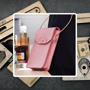 Bolso portátil para teléfono móvil de cuero troquelado, bolso de hombro pequeño personalizado troquelado de acero, herramientas para manualidades con papel para hacer cuero, regalos para ella