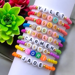 Handcrafted Beaded Friendship Bracelet Set - Perfect Party Favors - Custom Name Bracelets - Bulk Order Bracelet - Custom Beaded Bracelet