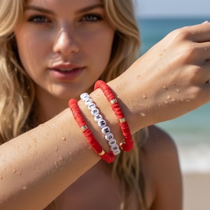 Großbestellung Freundschaftsarmbänder, Benutzerdefinierte Perlen Namen Armbänder, personalisierter Schmuck, perfekte Team Geschenke, Geschenkideen Geburtstag & Urlaub