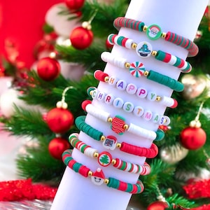 Custom Bead Bracelets for Christmas, Handmade Personalized Bracelet, Friendship Jewelry, Bridesmaid Gift, Bulk Orders