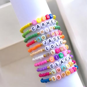 Bulk Order Beaded Bracelets, Custom Name Bracelets for Friends & Teams, Gifts for School, Handmade Friendship Bracelets, Graduation Gifts