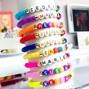 Custom Friendship Bracelet, Beaded Name Bracelet, Personalized Gift, Bulk Order (1-25-50-100-1000), Christmas & Birthday Gift