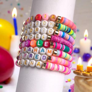 Custom Word Beaded Bracelets, Handmade Jewelry, Friendship Bracelets, Team Bracelets, Personalized Custom Beaded Name Bracelets