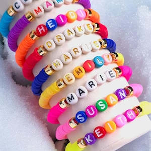 Custom Name Friendship Bracelet – Handmade Beaded Jewelry Gift for Birthdays, Teams & Bridesmaids