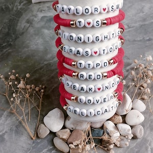 Pulseras de cuentas al por mayor, pulseras con nombre personalizado, pulseras personalizadas hechas a mano para Swifties, regalos de joyería personalizados