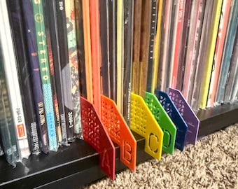 vinyl record divider A-Z, alphabetical shelf organizer