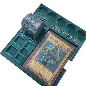 MTG Commander Tray and Life Spinner - 3D Printed -Magic The Gathering Compatible