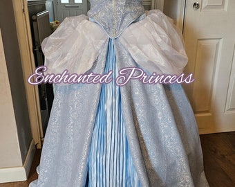 Cinderella Blue Ballgown, Princess Cosplay Costume, Includes Petticoat & Headband