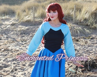 Vestido de playa inspirado en Ariel (La Sirenita), disfraz de princesa, disfraz de Halloween, disfraz de Ariel, vestido de princesa para cosplay