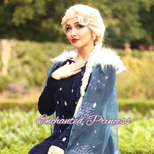 Elsa Christmas Dress, Princess Costume, Princess Cosplay, Halloween Costume, Frozen Inspired Costume, Women&#39;s Christmas Costume,Elsa Costume