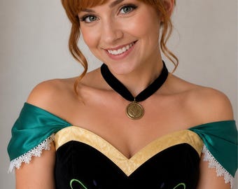 Anna Inspired Green Princess Gown, Adult Princess Costume, Fairytale Cosplay Dress, Halloween Fancy Dress, Princess Costume