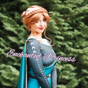 Anna Krönung Kleid, Gefrorene inspiriert Kostüm, Prinzessin Cosplay, Halloween-Kostüm, Prinzessin Kostüm, Fotoshooting Kleid, Anna Kostüm