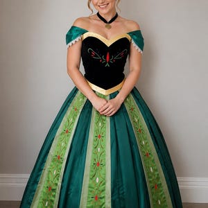 Anna Inspired Princess Dress, Green Princess Dress, Anna Costume for Adults, Fairytale Princess Gown, Cosplay Dress, Halloween Costume