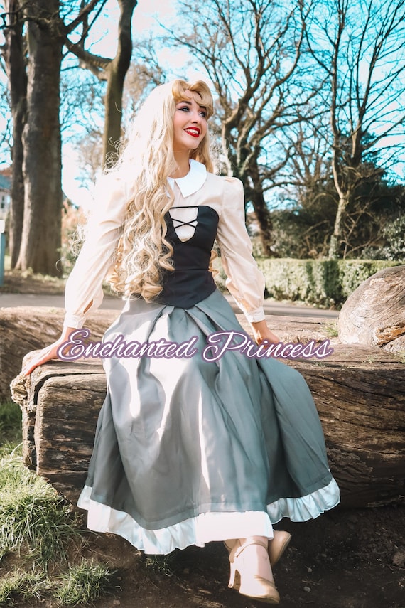 sleeping beauty grey dress Blue Aurora Dress Sleeping Beauty Costume for Adult Women – Lydiacosplay main image 1